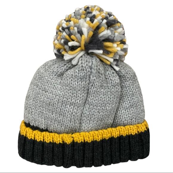 Toddler Gray & Blue Rocketship Stars Knit Beanie Cap Hat One Size - Picture 2 of 2